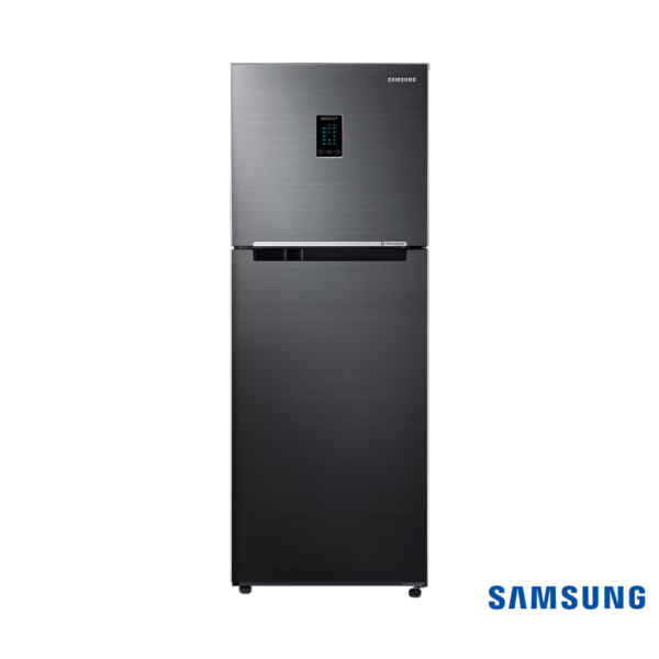 Samsung 301 Liters Twin Cooling Plus™ Double Door Fridge (Luxe Black, RT34C4522BX) Front View