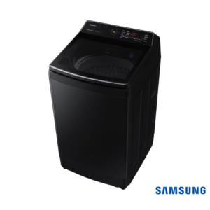 Samsung 13 Kg Top Load Fully Automatic Washing Machine with Hygiene Steam and Wifi (Black Caviar, WA13CG5886BV) Front Top Angle View