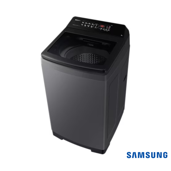 Samsung 8 Kg Ecobubble Top Load Washing Machine (Dark Gray, WA80BG4441BD) Front Top Angle View