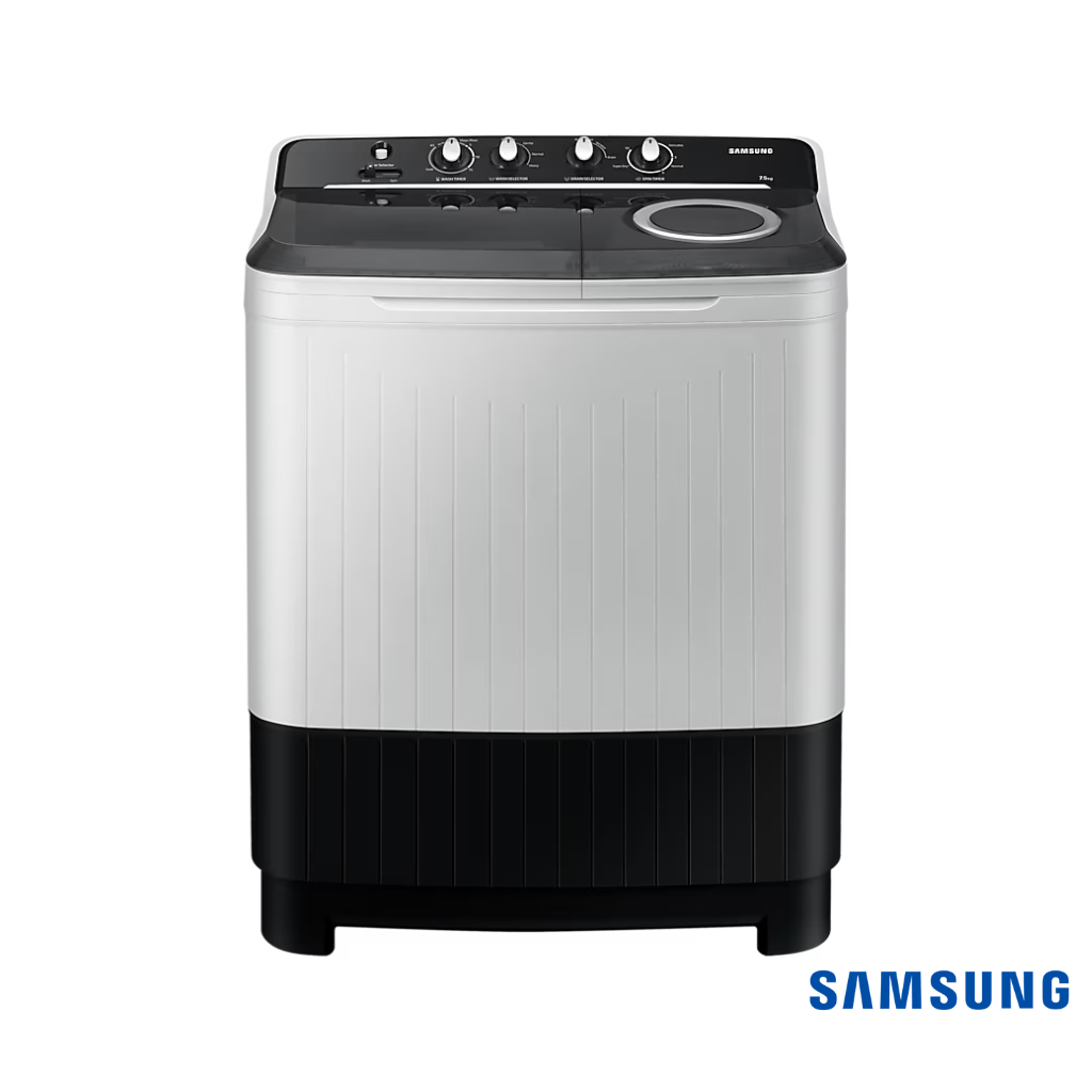 Samsung 10.5 Kg Semi Automatic Washing Machine with Hexa Pulsator (WT10C4260GG, Dark Gray) Front View