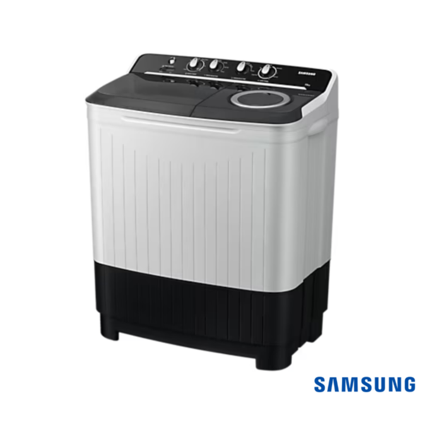 Samsung 7.5 Kg Semi-Automatic Washing Machine (Gray Lid with Gray Base, WT75B3200GG) Front Angle View