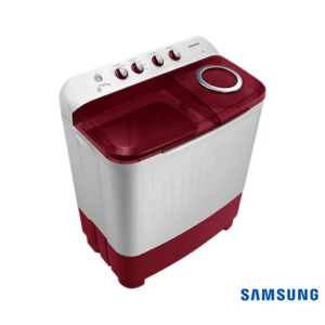 Samsung 8 Kg Semi Automatic Washing Machine with Hexa Storm Pulsator (WT80C4000RR, Wine Red) Front Angle Top View