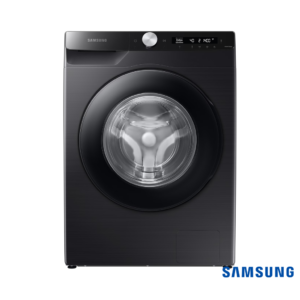 8.0 kg Ecobubble™ Front Load Washing Machine with AI Control, Hygiene Steam & SmartThings Connectivity (Black Caviar, WW80T504DAB) Front View