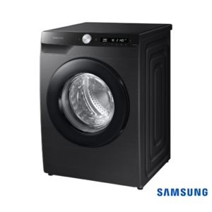 8.0 kg Ecobubble™ Front Load Washing Machine with AI Control, Hygiene Steam & SmartThings Connectivity (Black Caviar, WW80T504DAB) Front Angle View 2