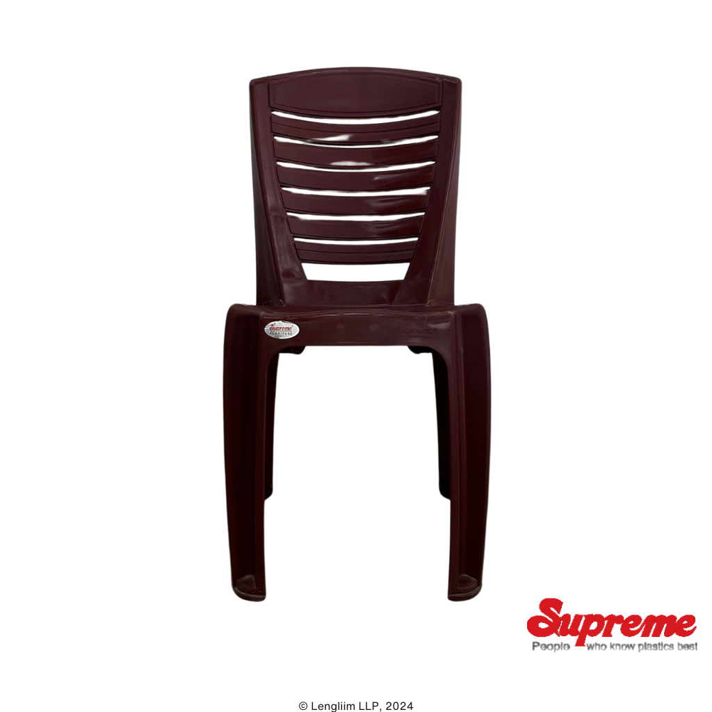 Supreme Furniture Bliss Plastic Chair (Brown) Front View