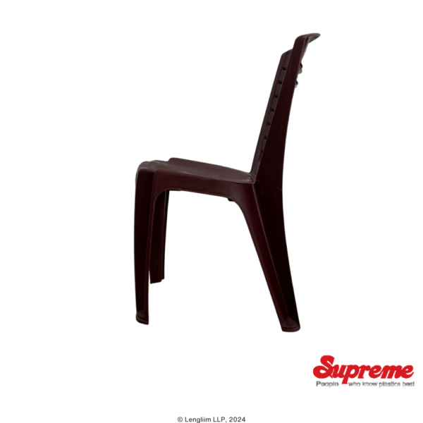 Supreme Furniture Bliss Plastic Chair (Brown) Side View