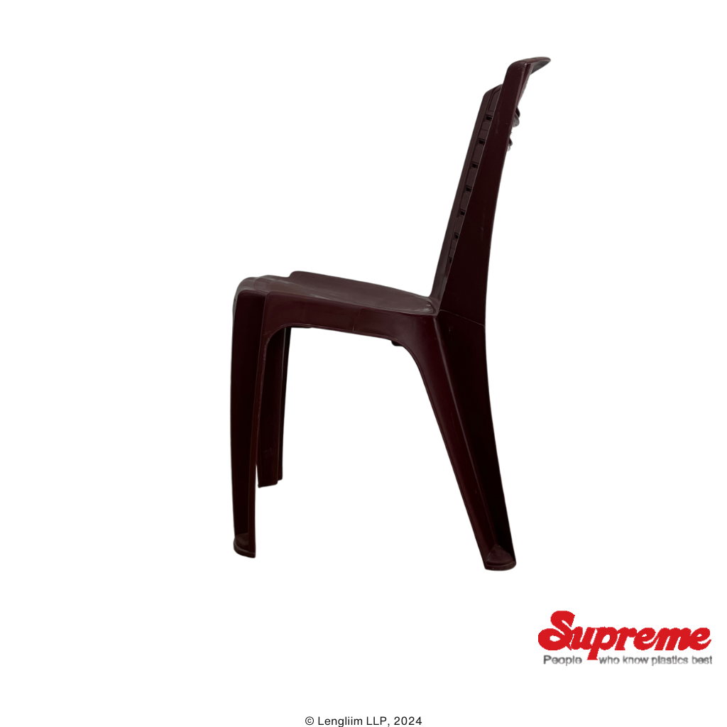 Supreme Furniture Bliss Plastic Chair (Brown) Side View