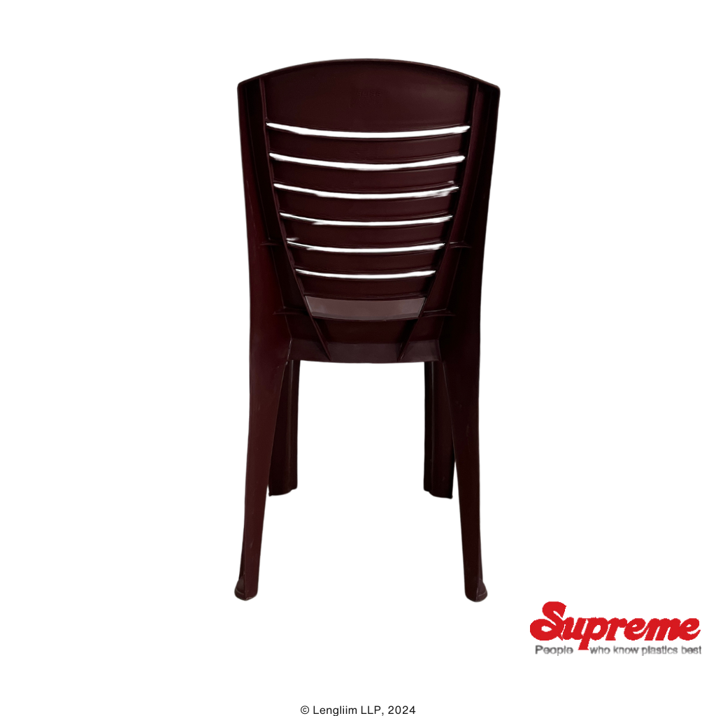 Supreme Furniture Bliss Plastic Chair (Brown) Back View