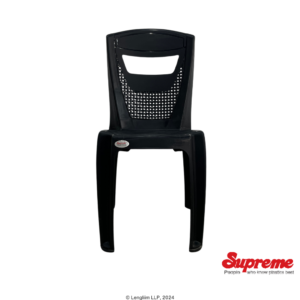 Supreme Furniture Greek Plastic Chair (Black) Front View