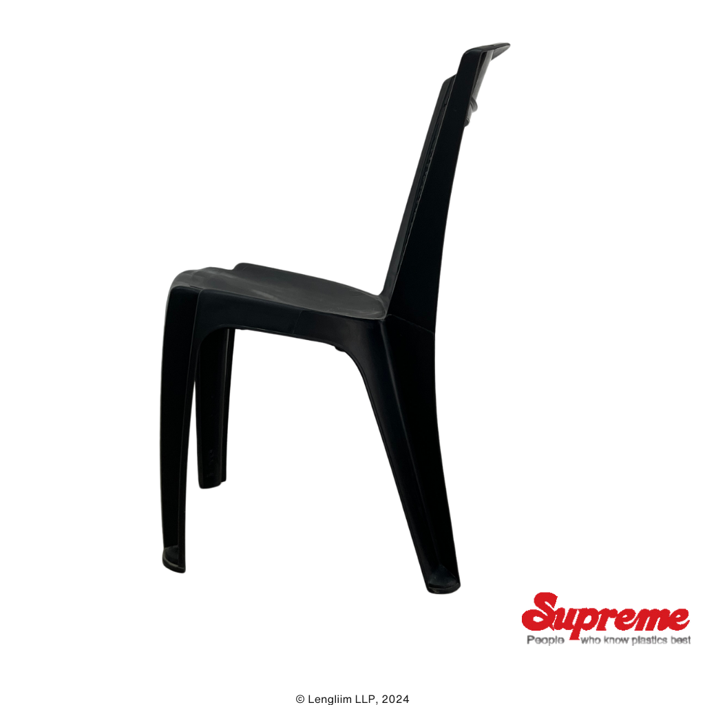 Supreme Furniture Greek Plastic Chair (Black) Side View