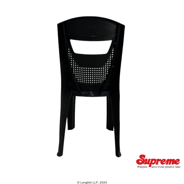 Supreme Furniture Greek Plastic Chair (Black) Back View