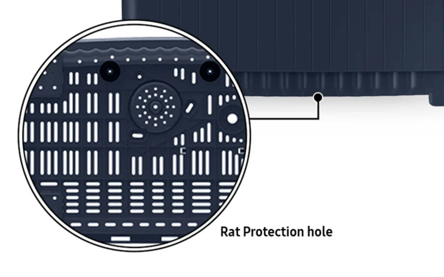 Samsung Washing Machine Blue Rat Protection Hole