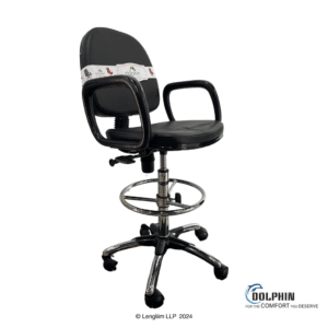 Dolphin DF 149 Counter & Bar Revolving Chair with Wheels Front Angle View