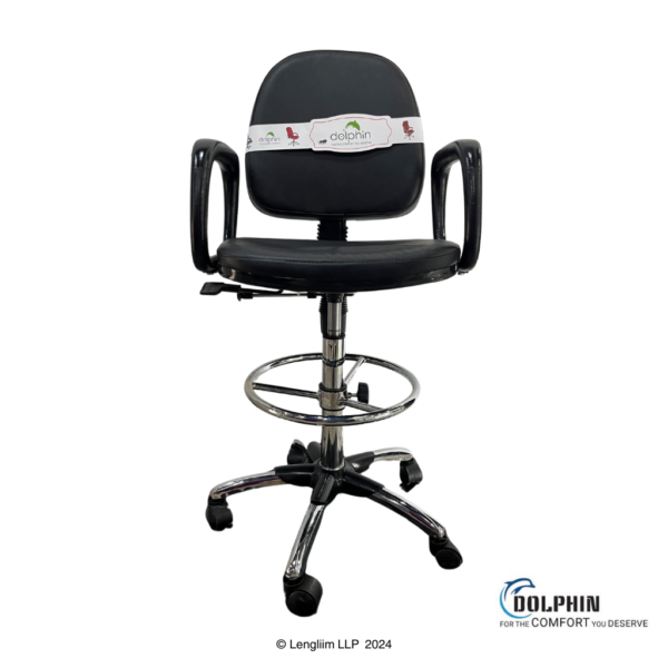 Dolphin DF 149 Counter & Bar Revolving Chair with Wheels Front View