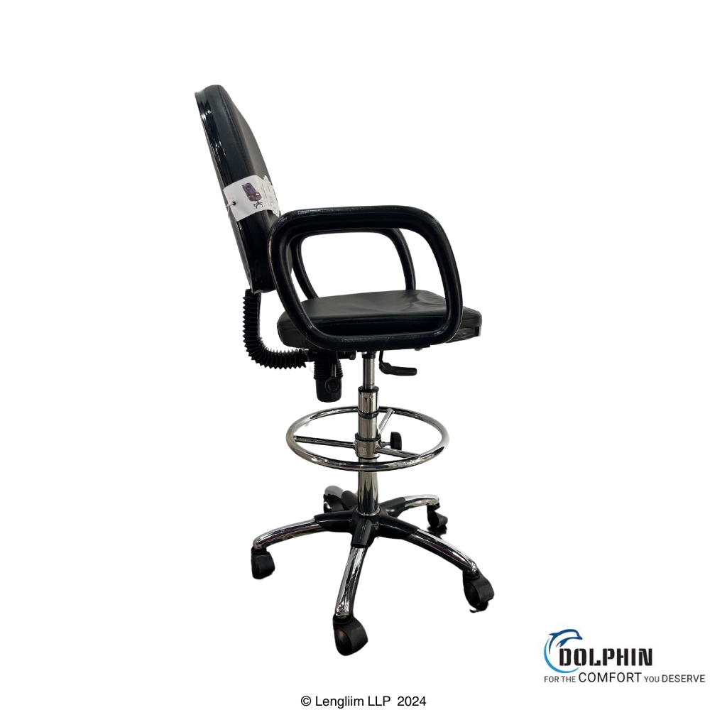 Dolphin DF 149 Counter & Bar Revolving Chair with Wheels Side View