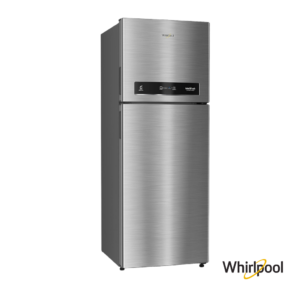 Whirlpool 340 Liters 2 Star Convertible Double Door Fridge (German Steel, 21600) Front Angle View 2