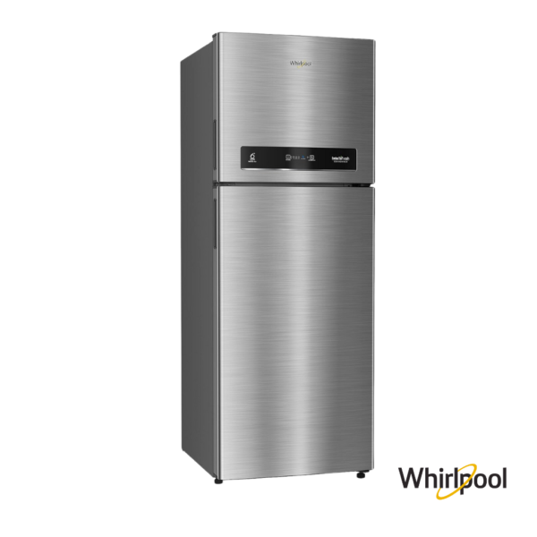 Whirlpool 340 Liters 2 Star Convertible Double Door Fridge (German Steel, 21600) Front Angle View 2