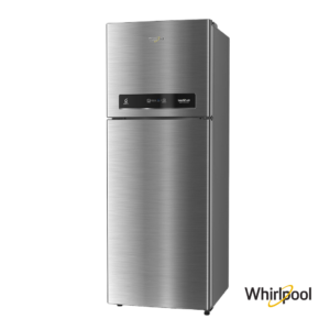 Whirlpool 340 Liters 2 Star Convertible Double Door Fridge (German Steel, 21600) Front Angle View