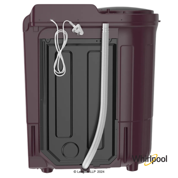 Whirlpool 7.5 Kg Ace Super Soak Semi Automatic Washing Machine (Wine Dazzle, 30274) Back View