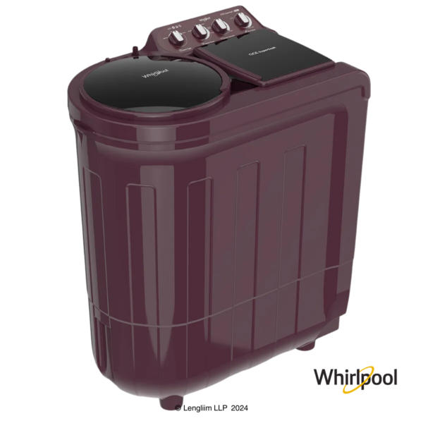 Whirlpool 7.5 Kg Ace Super Soak Semi Automatic Washing Machine (Wine Dazzle, 30274) Front Angle View