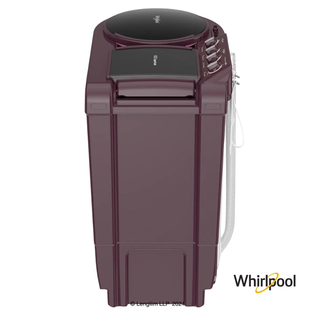 Whirlpool 7.5 Kg Ace Super Soak Semi Automatic Washing Machine (Wine Dazzle, 30274) Right Side View