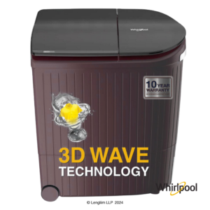 Whirlpool 8.5 Kg Hydrowash Premier Semi Automatic Washing Machine (Rose Dazzle, 30281) Front View