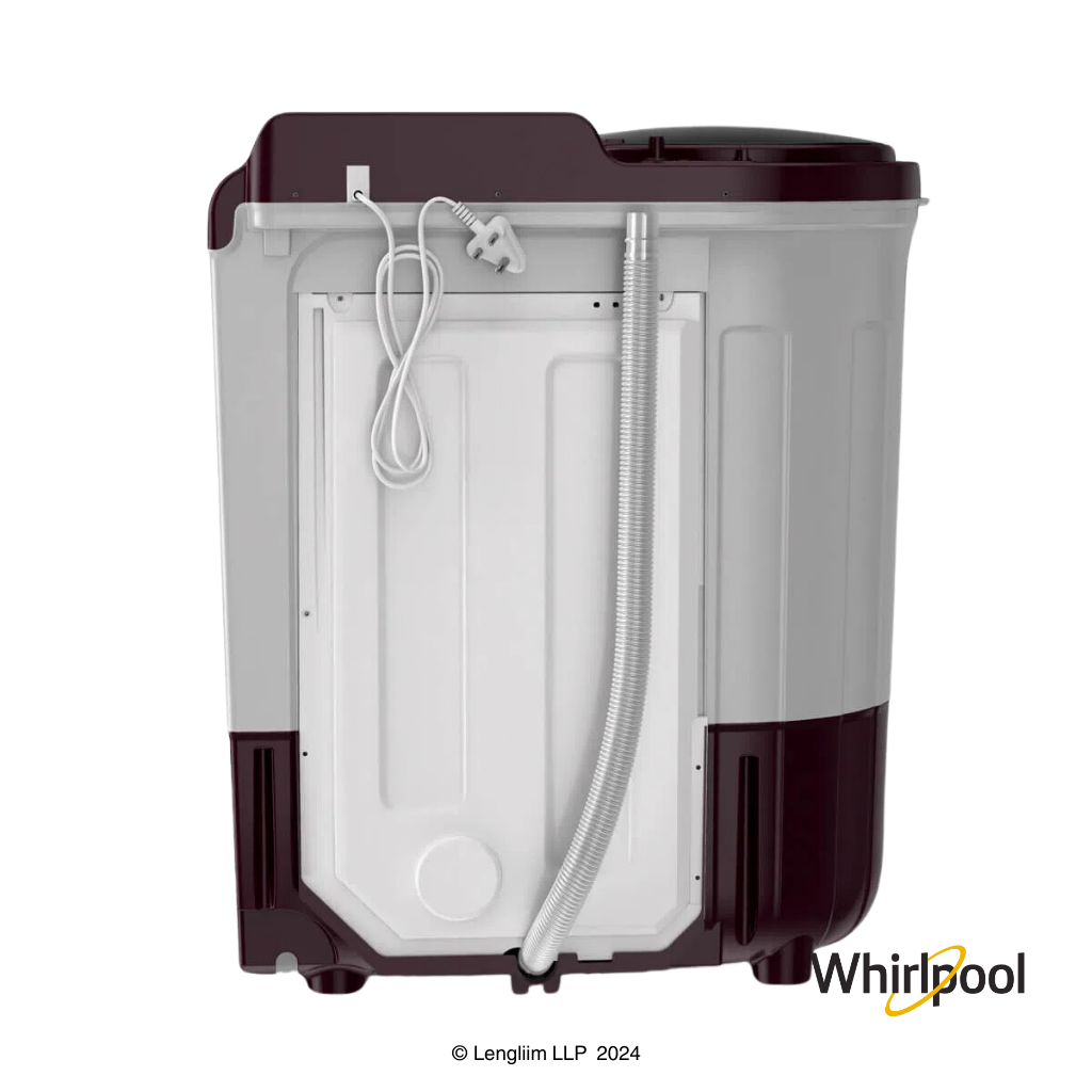 Whirlpool 7 Kg Ace Super Soak Semi Automatic Washing Machine (Wine, 30298) Back View