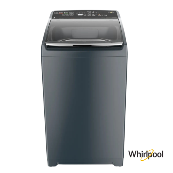 Whirlpool Stainwash Pro Plus 8.5kg Top Load Fully Automatic Washing Machine (Heater, Midnight Grey, 31639) Front View