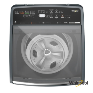 Whirlpool Stainwash Pro Plus 8.5kg Top Load Fully Automatic Washing Machine (Heater, Midnight Grey, 31639) Top View