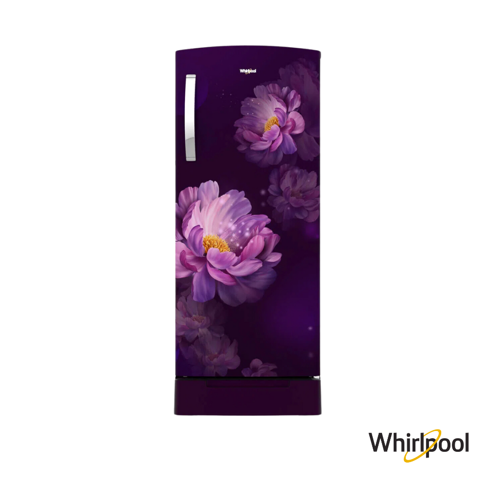 Whirlpool 192 Liters 3 Star Single Door Fridge with Base Stand (Purple Peony, 72887) Front View