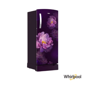 Whirlpool 192 Liters 3 Star Single Door Fridge with Base Stand (Purple Peony, 72887) Front Angle View 1