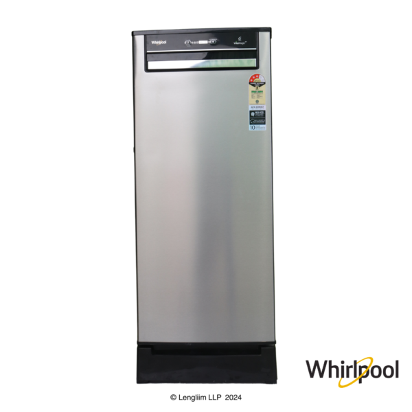 Whirlpool 192 Liters 3 Star Single Door Fridge with Zeolite Technology (Alpha Steel, 73132) Front View