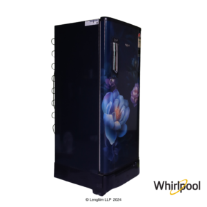 Whirlpool 184 Liters 3 Star Single Door Fridge with Base Stand Drawer (Sapphire Serena, 73218) Front Angle View