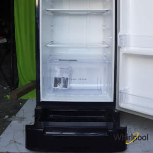 Whirlpool 184 Liters 3 Star Single Door Fridge with Base Stand Drawer (Sapphire Serena, 73218) Fridge Door Open Lower View