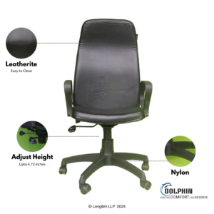 Dolphin DF 107 High Back Office Chair Front View with Features