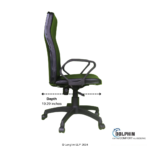 Dolphin DF 107 High Back Office Chair Side View with Dimensions