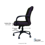 Dolphin DF 66 High Back Leatherite Office Chair Side View Dimensions