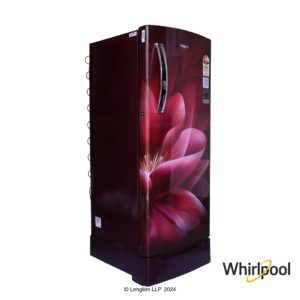 Whirlpool 192 Liters 3 Star Single Door Fridge with Base Drawer (Wine Forest, 72469) Front Angle View