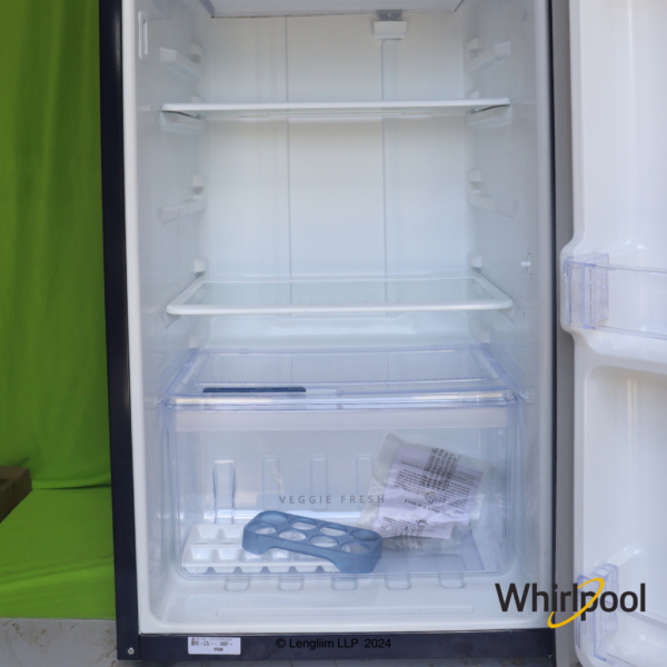 Whirlpool 184 Liters 2 Star Single Door Fridge (Sapphire Linnea, 72502) Fridge Door Open Bottom View