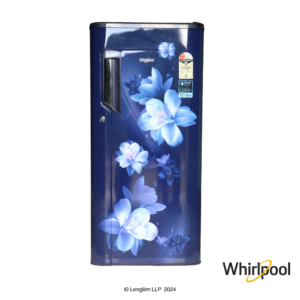 Whirlpool 184 Liters 2 Star Single Door Fridge (Sapphire Linnea, 72502) Front View