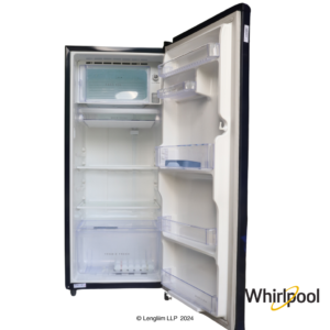 Whirlpool 192 Liters 4 Star Single Door Fridge Magic Cool (Blue Abyss, 72543) Front View with Door Open