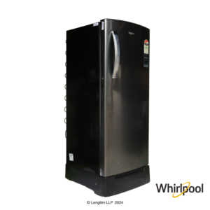 Whirlpool 192 Liters 4 Star Single Door Fridge with Base Drawer (Steel Onyx, 72584) Front Angle View