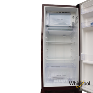 Whirlpool 184 Liters 3 Star Single Door Fridge with Base Drawer (Wine Serena, 73252) Fridge Interior View