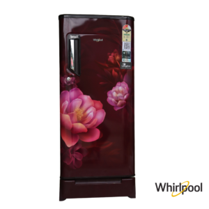 Whirlpool 184 Liters 3 Star Single Door Fridge with Base Drawer (Wine Serena, 73252) Front View