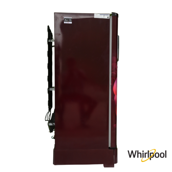 Whirlpool 184 Liters 3 Star Single Door Fridge with Base Drawer (Wine Serena, 73252) Side View