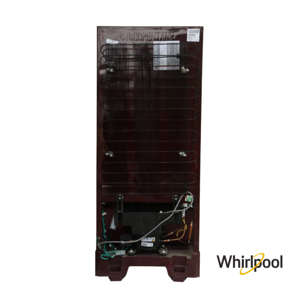 Whirlpool 184 Liters 3 Star Single Door Fridge with Base Drawer (Wine Serena, 73252) Back View