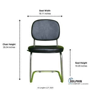 Dolphin DF 143 Visitors Chair Front View Dimensions