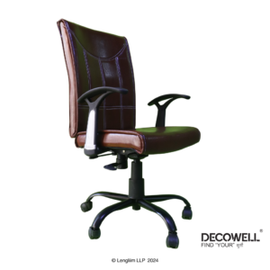 Decowell DC 81N Medium Back Office Chair (Brown) Front Angle View