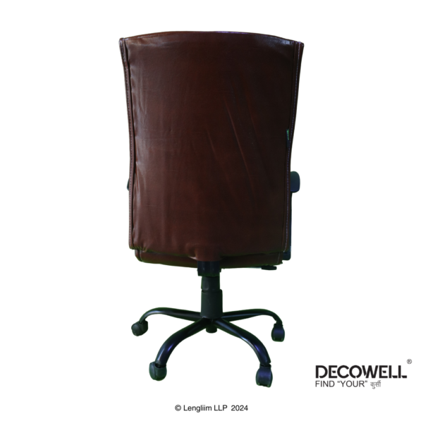 Decowell DC 81N Medium Back Office Chair (Brown) Back View