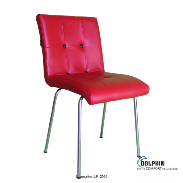 Dolphin DF 144 Dining Chair (Red) Front Angle View